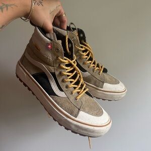 Vans Men’s High-Top Sneakers - Tan and Black